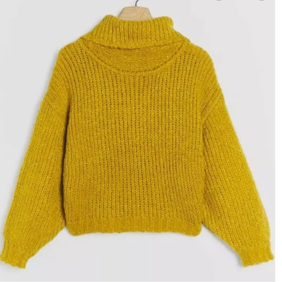 Anthropology Cozy Mustard Turtleneck Sweater size small - Picture 9 of 11